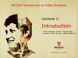 MCC107 Introduction to Public Relations