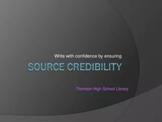 Source Credibility