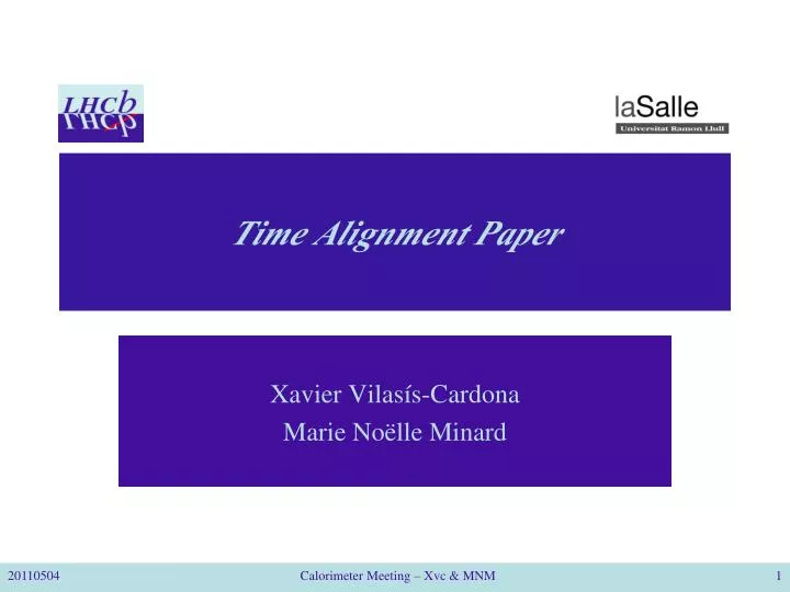 time alignment paper