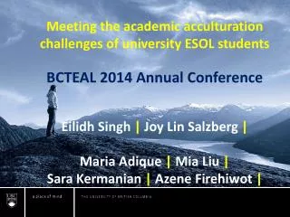 Meeting the academic acculturation challenges of university ESOL students