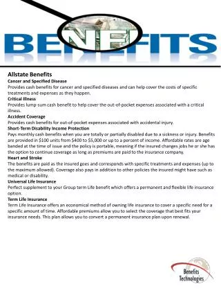 Allstate Benefits Cancer and Specified Disease