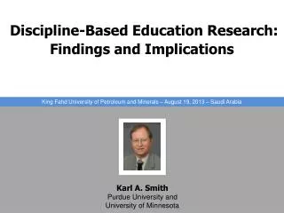 Discipline-Based Education Research: Findings and Im plications
