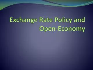 Exchange Rate Policy and Open-Economy