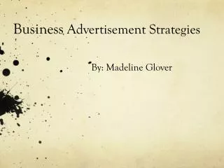 Business Advertisement Strategies