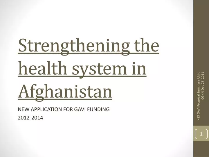 strengthening the health system in afghanistan
