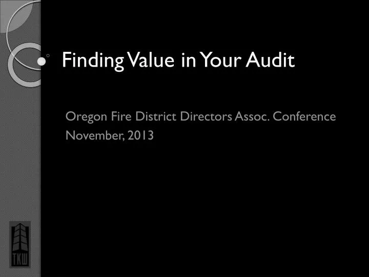 finding value in your audit