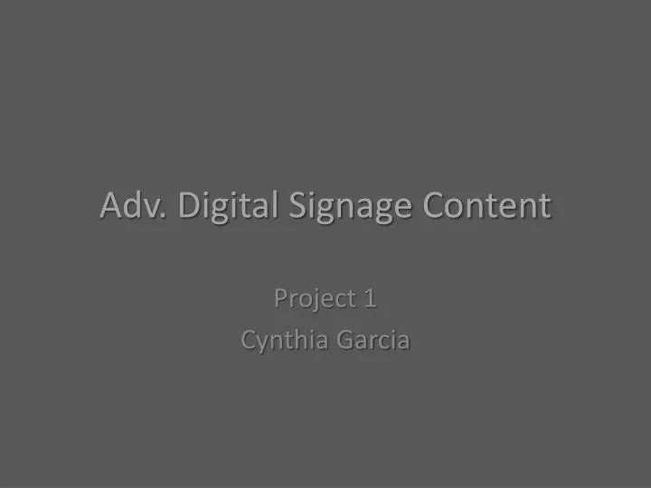 adv digital signage content