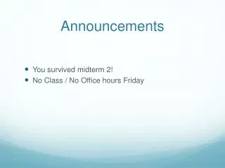 Announcements