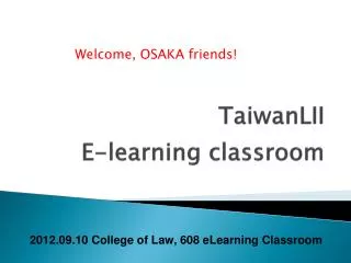 TaiwanLII E-learning classroom