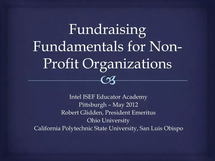 fundraising fundamentals for non profit organization s
