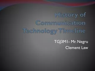 History of Communication Technology Timeline