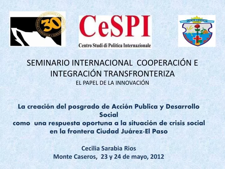 seminario internacional cooperaci n e integraci n transfronteriza el papel de la innovaci n