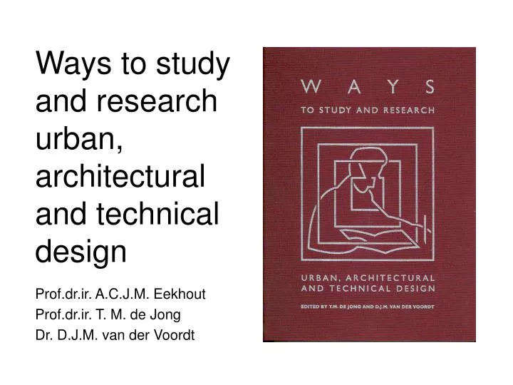 ways to study and research urban architectural and technical design