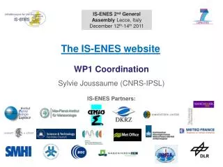 WP1 Coordination Sylvie Joussaume (CNRS-IPSL)