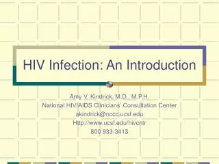 HIV Infection: An Introduction