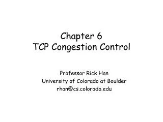 Chapter 6 TCP Congestion Control