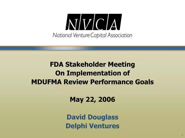 fda stakeholder meeting on implementation of mdufma review performance goals may 22 2006