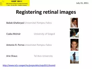 Registering retinal images
