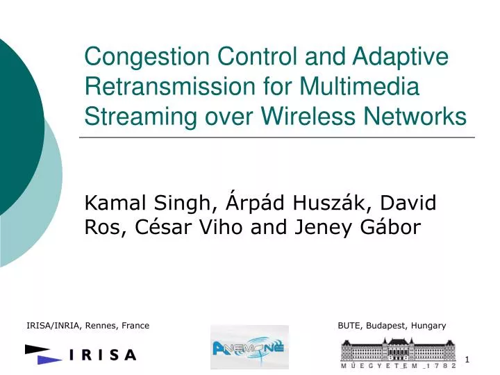 congestion control and adaptive retransmission for multimedia streaming over wireless networks