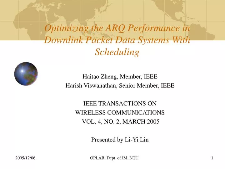 optimizing the arq performance in downlink packet data systems with scheduling