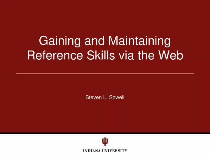 gaining and maintaining reference skills via the web