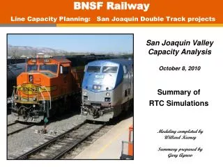 BNSF Railway Line Capacity Planning: San Joaquin Double Track projects