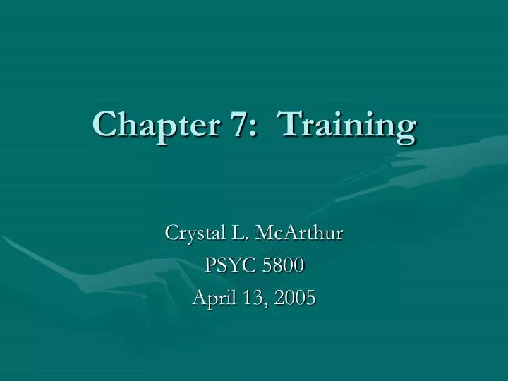 chapter 7 training