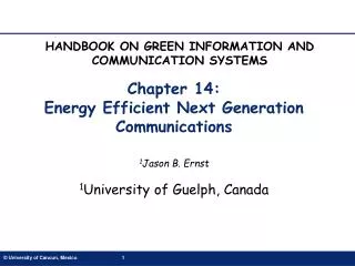 Chapter 14: Energy Efficient Next Generation Communications