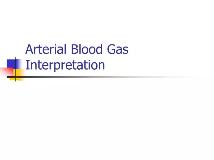 arterial blood gas interpretation