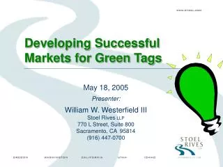 Developing Successful Markets for Green Tags