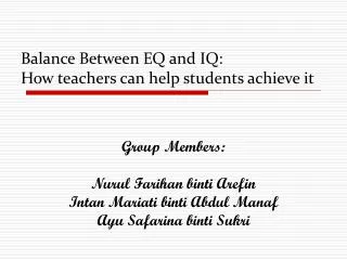 Balance Between EQ and IQ: How teachers can help students achieve it