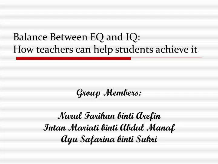 balance between eq and iq how teachers can help students achieve it