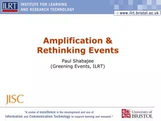 Amplification &amp; Rethinking Events