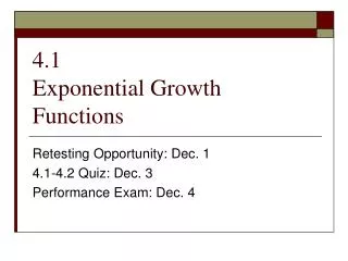 4.1 Exponential Growth Functions