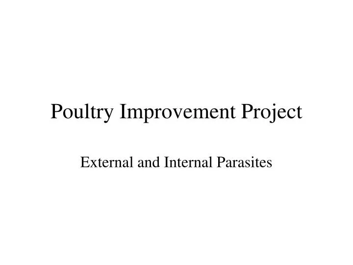 poultry improvement project