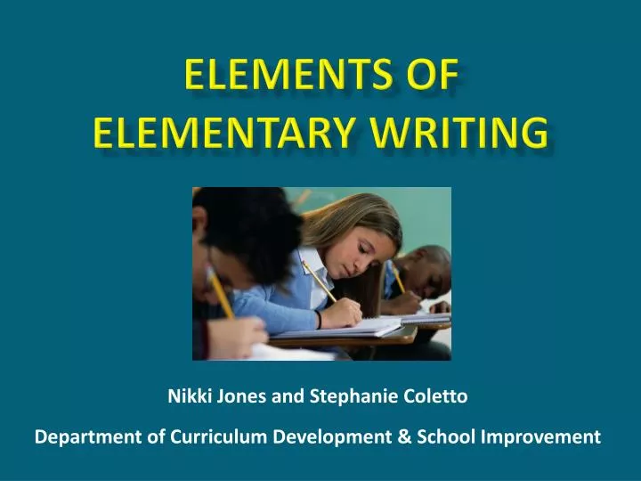 elements of elementary writing