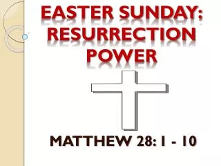 EASTER SUNDAY: RESURRECTION POWER