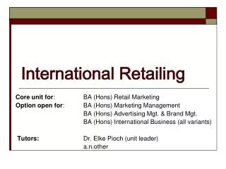 International Retailing