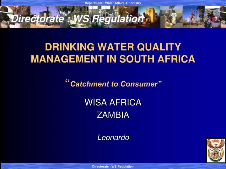 drinking water quality management in south africa catchment to consumer