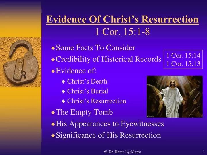 evidence of christ s resurrection 1 cor 15 1 8
