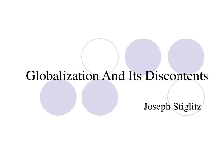 globalization and its discontents