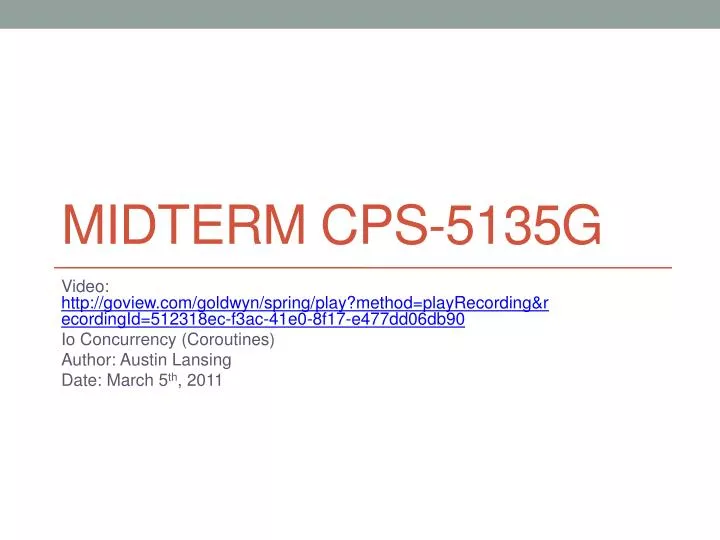 midterm cps 5135g