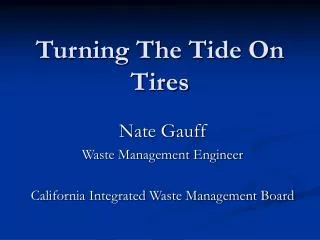 Turning The Tide On Tires