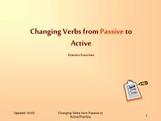 Changing Verbs from Passive to Active Practice Exercises