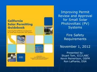 Improving Permit Review and Approval for Small Solar Photovoltaic (PV) Systems