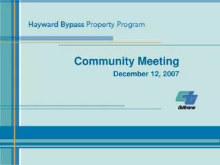 Community Meeting December 12, 2007