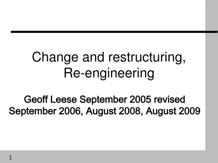 change and restructuring re engineering