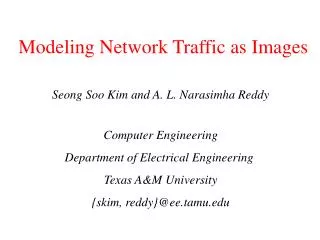 Modeling Network Traffic as Images