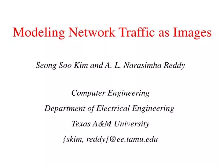 modeling network traffic as images