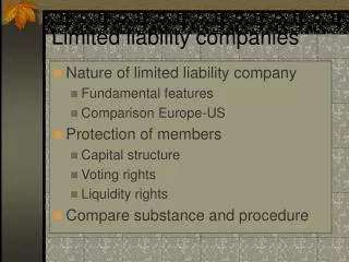 Limited liability companies